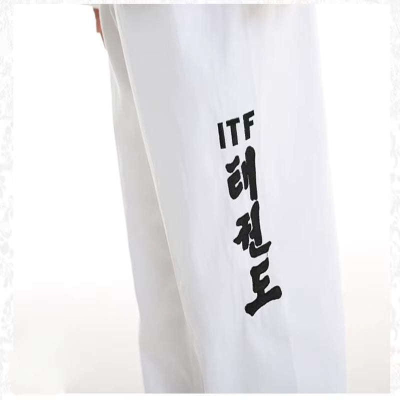 Professiona ITF Approve White Uniform Taekwondo Student Doboks Suit Kimono Martial Arts Taekwondo Clothes Long Sleeve Fitness Gi