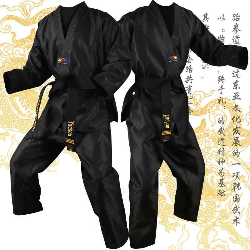 Black Taekwondo Uniform Dobok Kids Male Female Taekwondo Dobok Cotton Suits Jodo Uniform Taekwondo Cloths