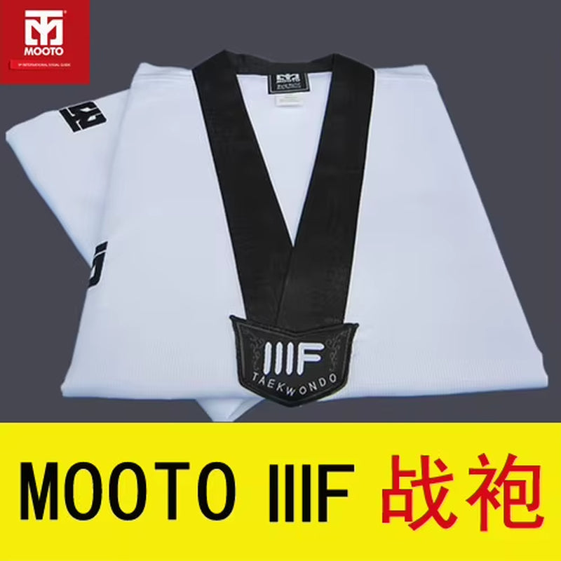 HOT Beginners Use Mooto Taekwondo Dobok Clothes Child Adult V-Neck MOOTO Taekwondo Suit Taekwondo Training Uniform Wholesale