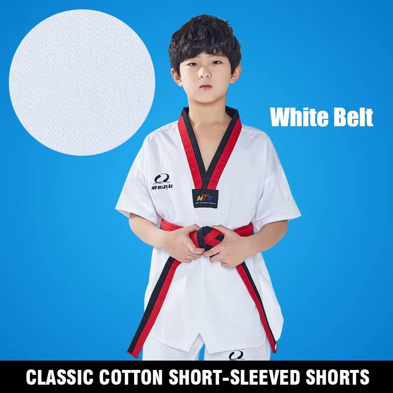 World Training Taekwondo Poomsae Dan Practice Doboks Junior Male&Female Senior Unisex Master Dan Taekwondo Uniforms Clothes Suit