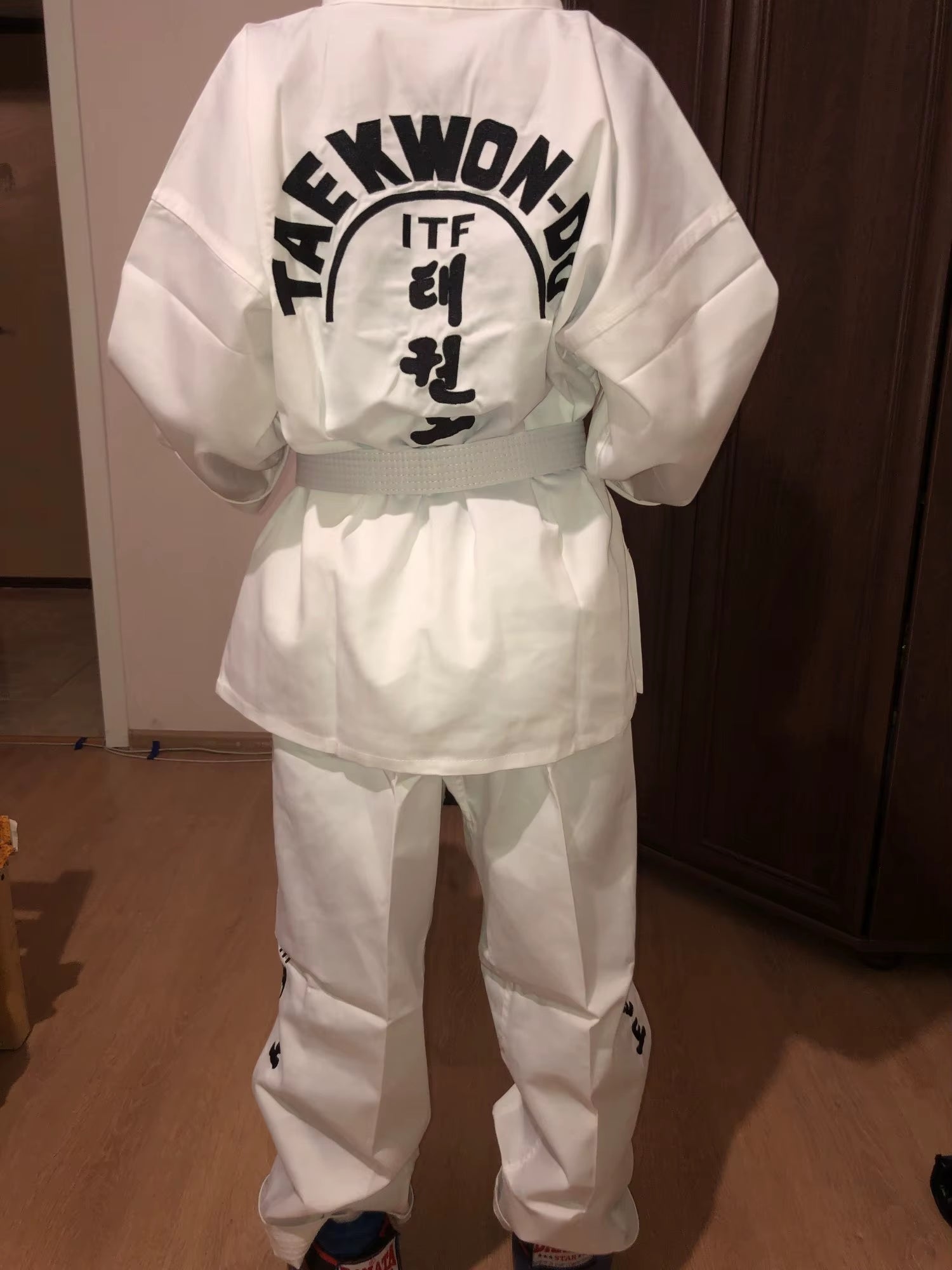 Professiona ITF Approve White Uniform Taekwondo Student Doboks Suit Kimono Martial Arts Taekwondo Clothes Long Sleeve Fitness Gi