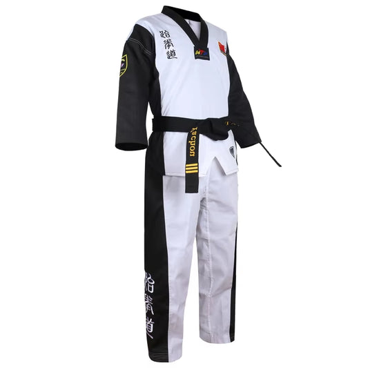 Top Quality Colored Taekwondo Uniform for Adult Child Teenagers Poomsae Dobok Red Blue Black Taekwondo&Karate Clothing