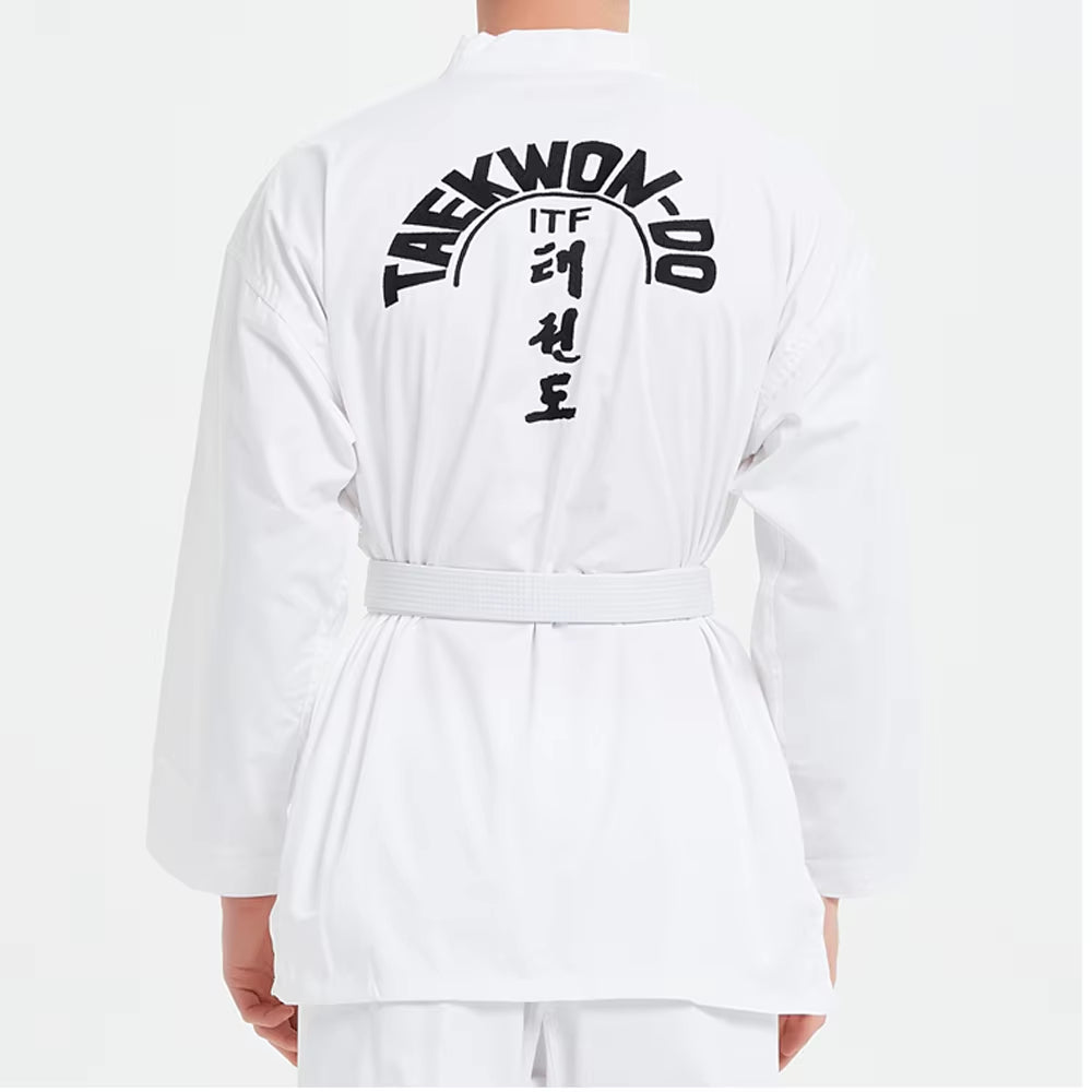 Professiona ITF Approve White Uniform Taekwondo Student Doboks Suit Kimono Martial Arts Taekwondo Clothes Long Sleeve Fitness Gi